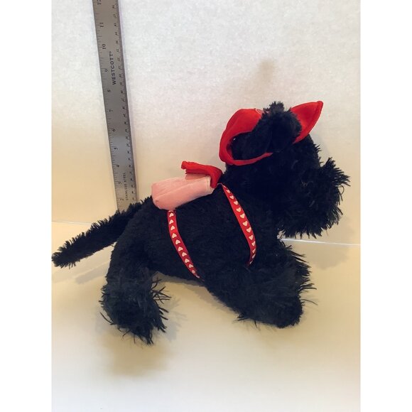 Walmart Plush Scottish Terrier Dog Stuffed Animal Heart Hat Love Backpack Scotty - Picture 3 of 7